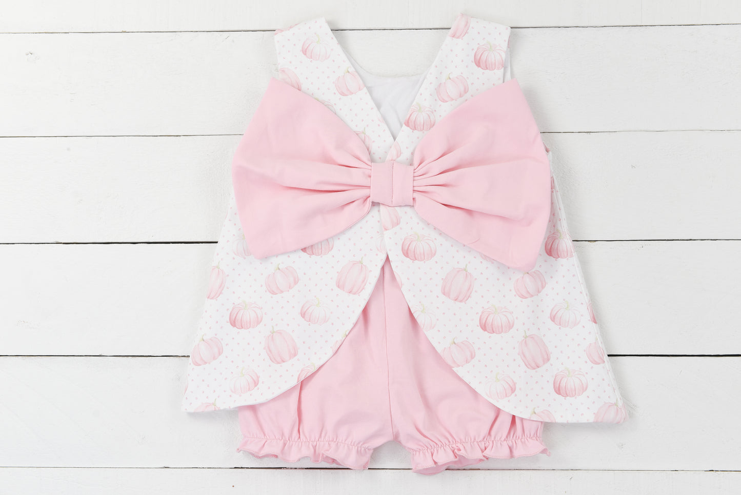 Printed Pumpkin Pink Bubble Short Set