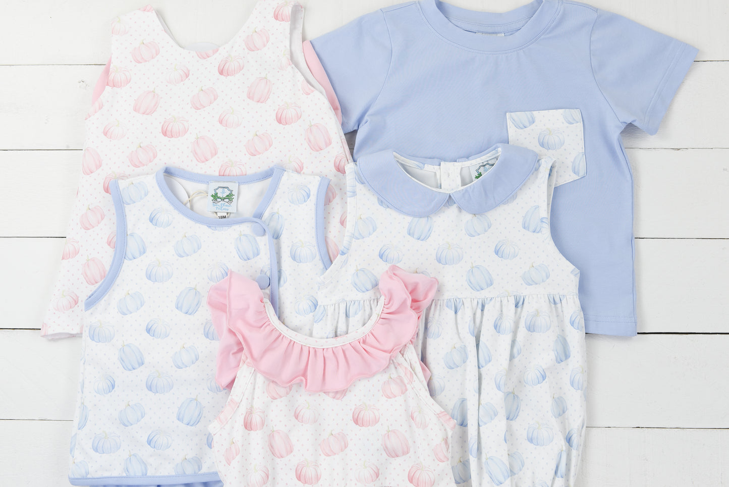 Printed Pumpkin Pink Bubble Short Set