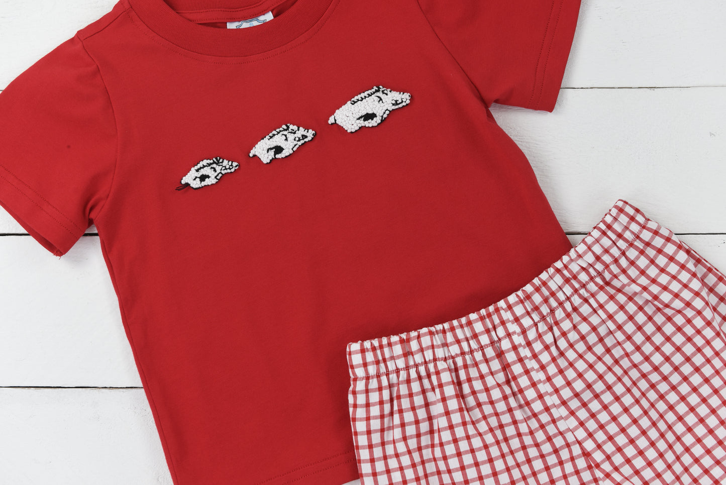 French Knot Hogs Boy Short Set