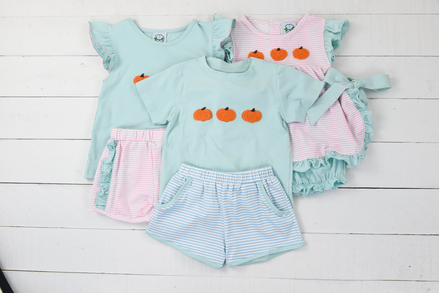 Mint Pumpkin Boy Short Set