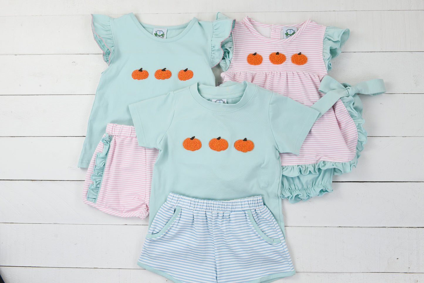 Mint Pumpkin Girl Short Set