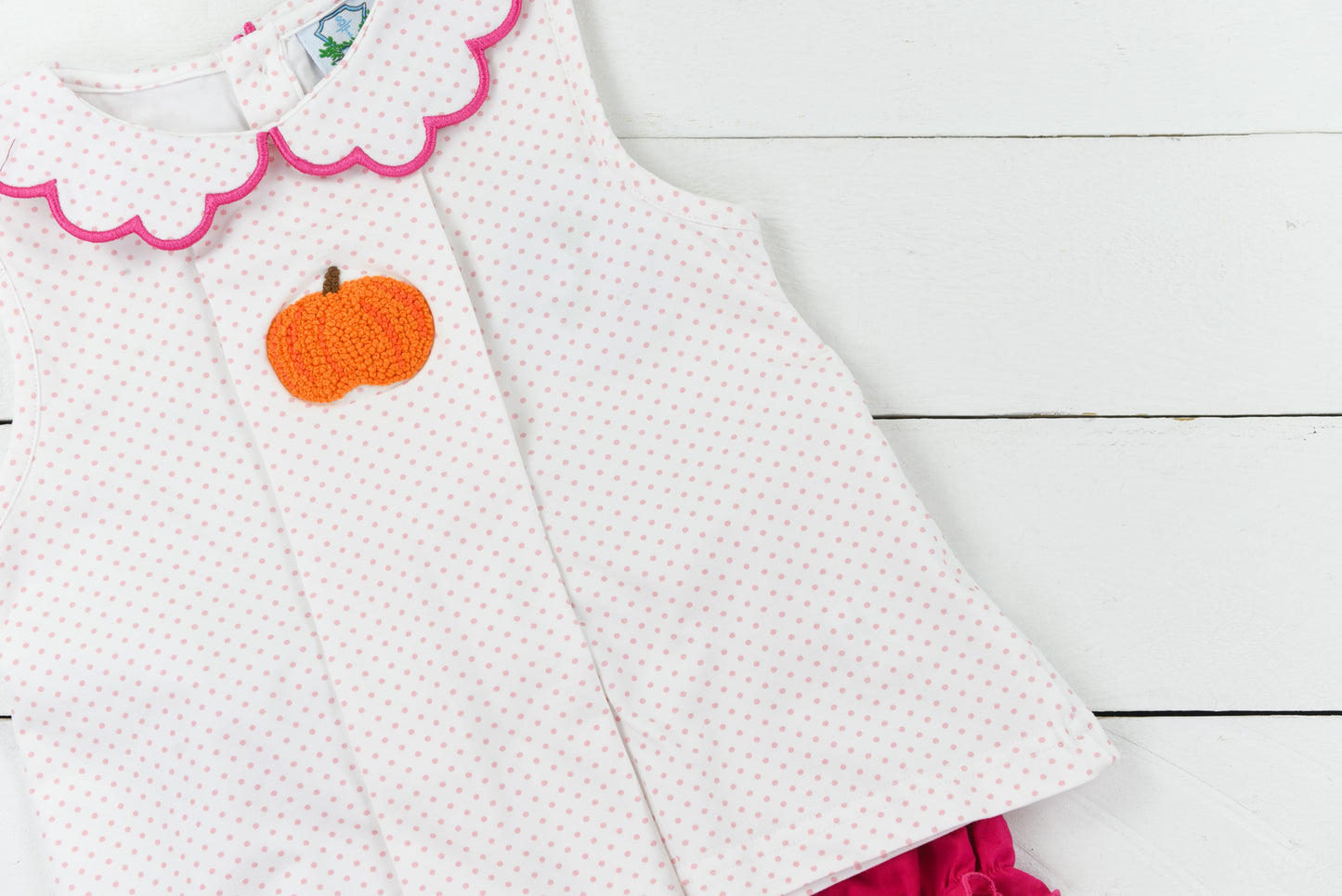 Pink Bitty Dot Pumpkin Diaper Set