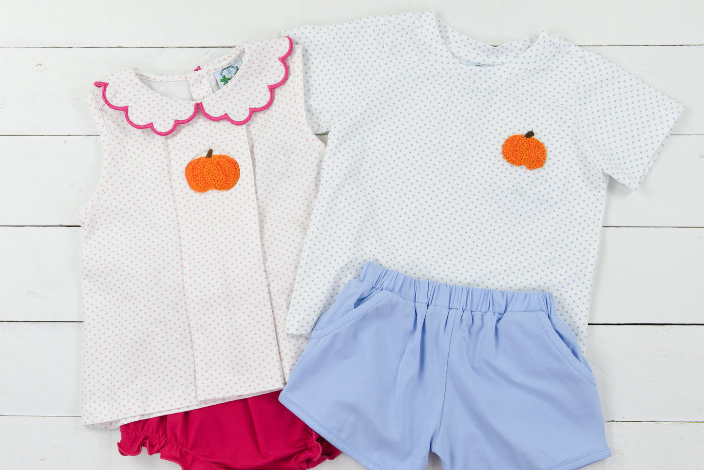 Pink Bitty Dot Pumpkin Diaper Set