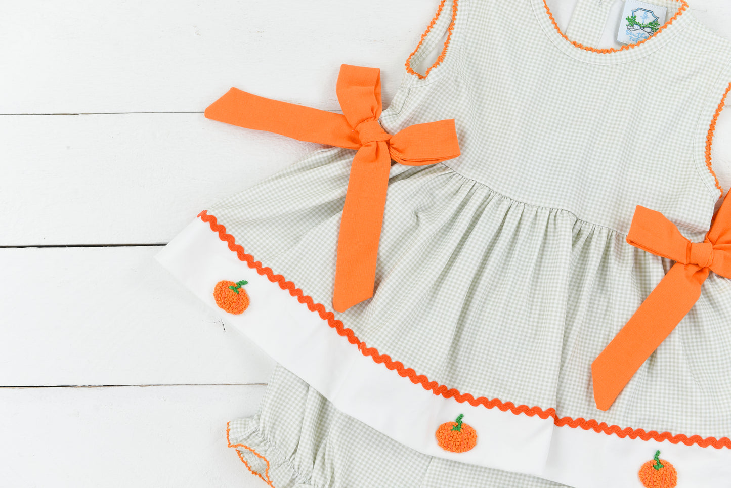 Sweet and Simple Pumpkin Girl Bubble Short Set