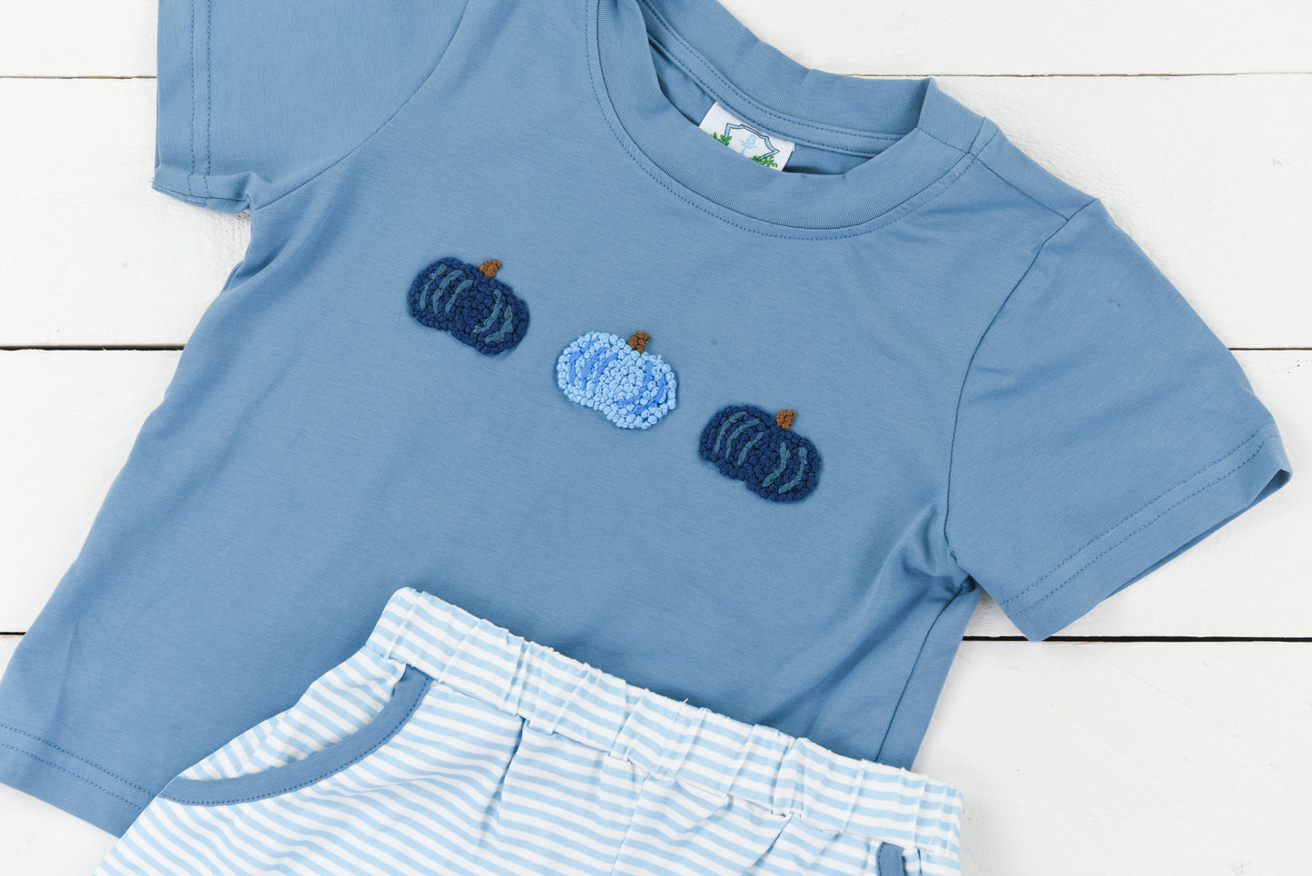 Cute & Colorful Pumpkin Knit Boys Short Set
