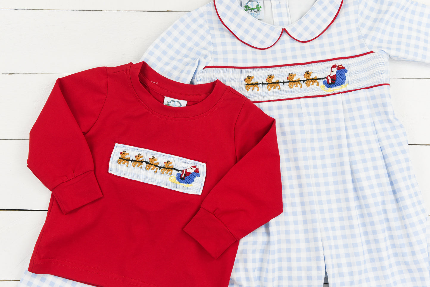 Santas Sleigh Boy Long Romper