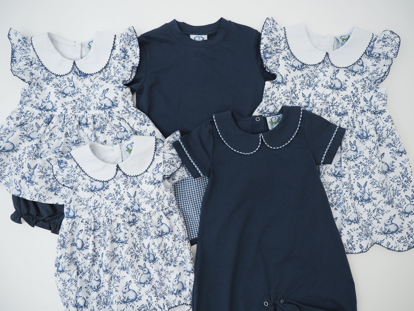 Navy Easter Toile Boy Bubble