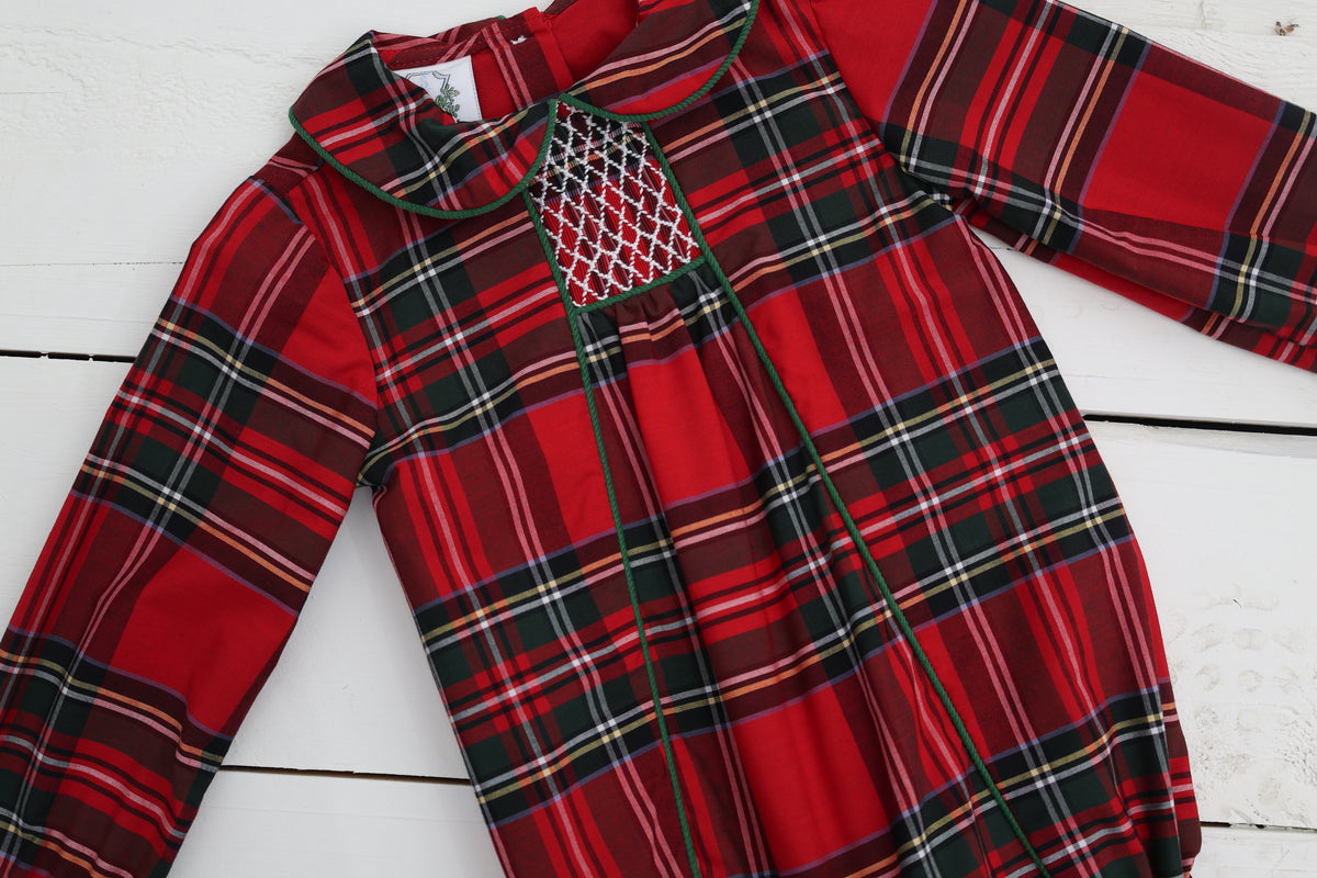 Tartan Plaid Boys Smocked Bubble