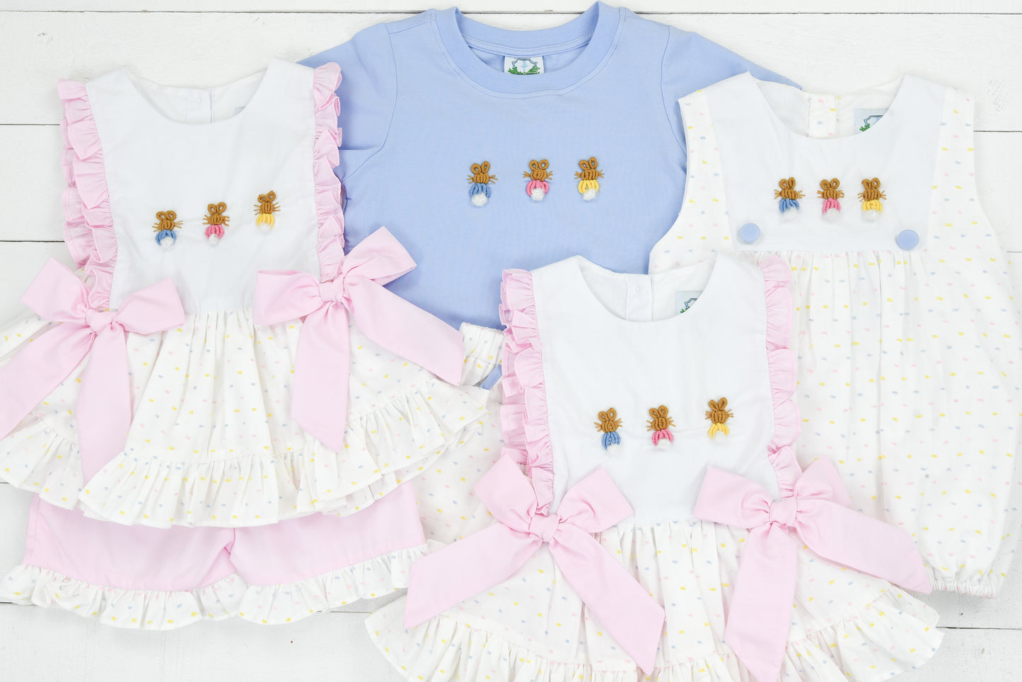 Bullion Stitch Bunny Girl Short Set