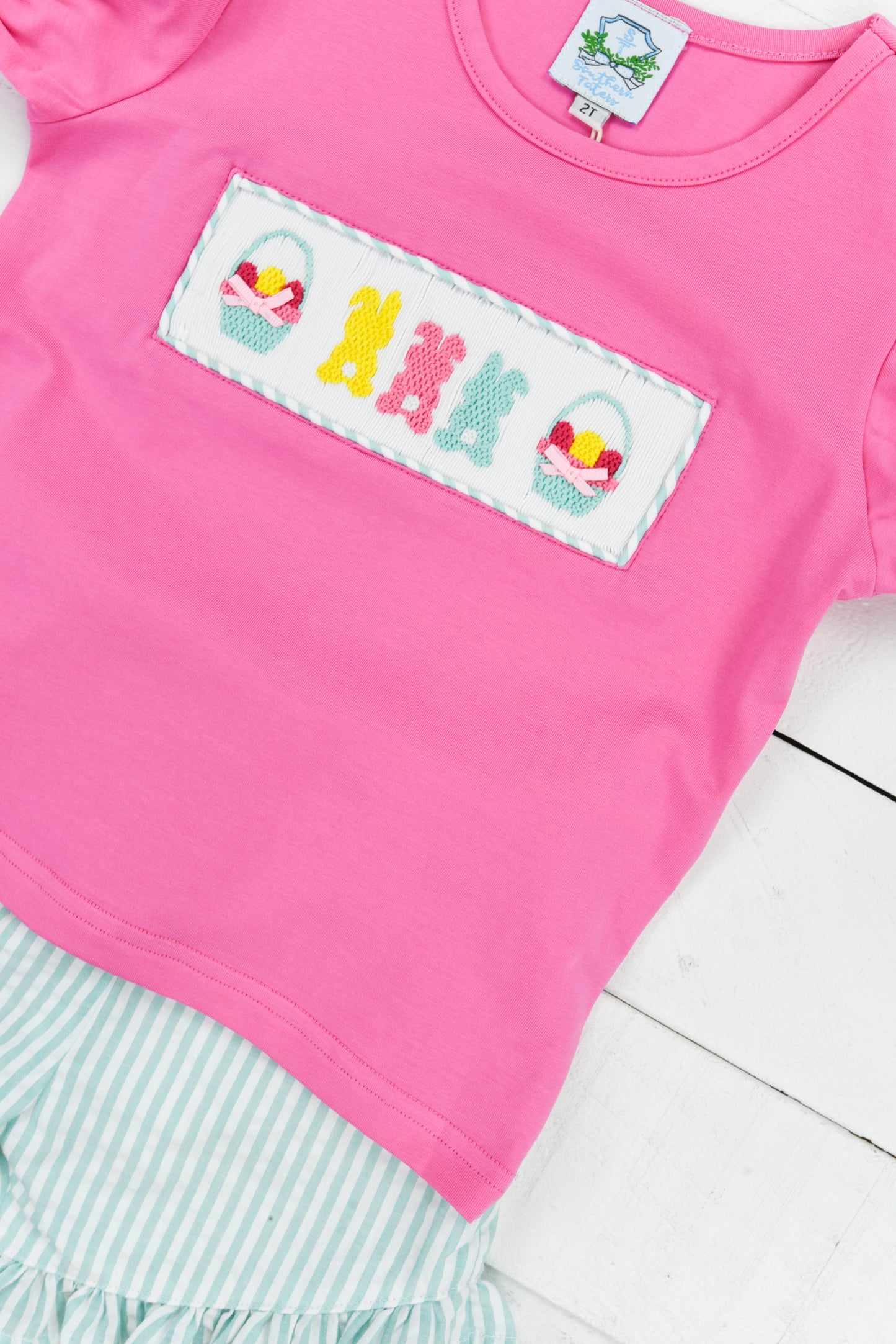 Egg Hunt Smocked Girls Short set