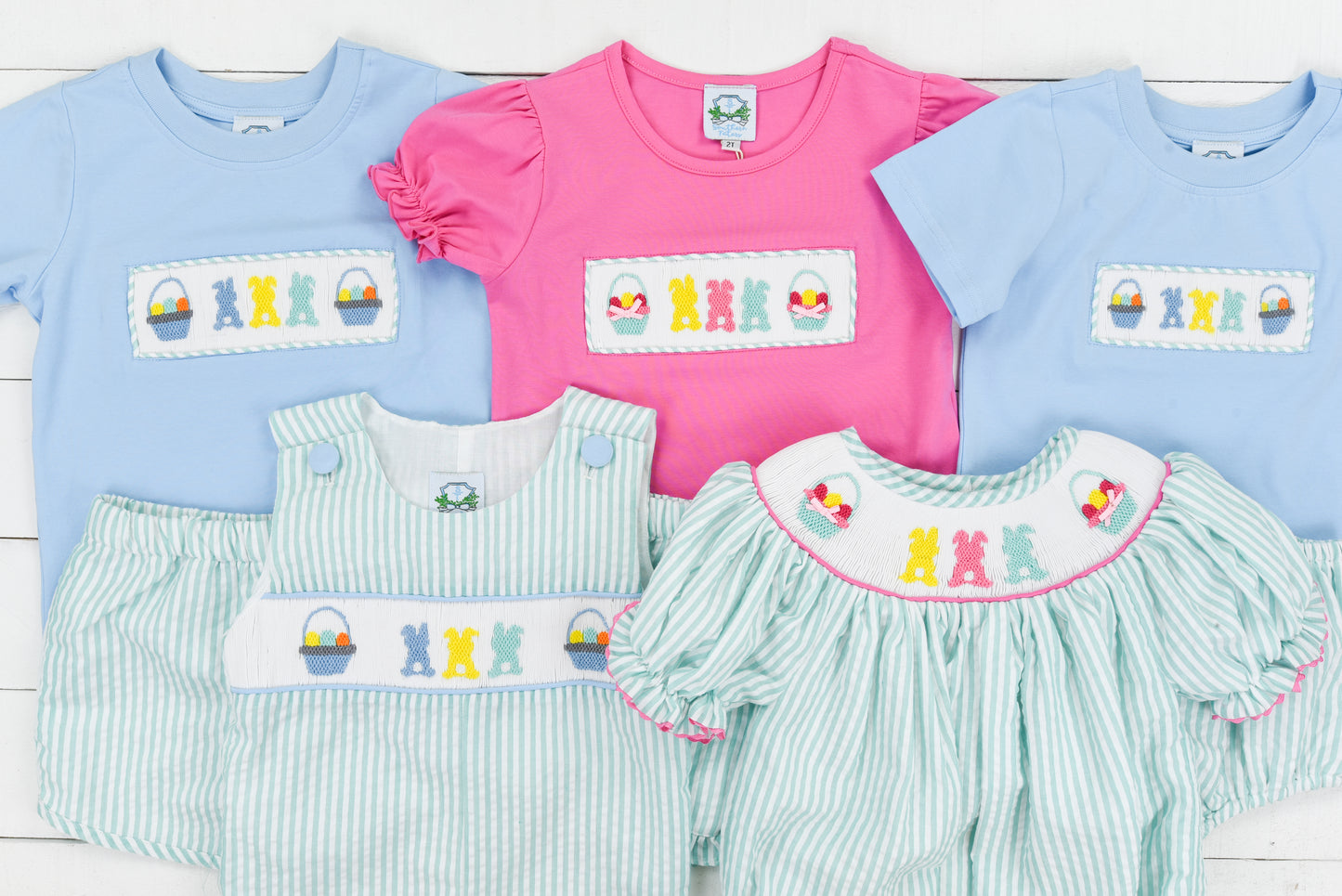 Egg Hunt Smocked Girls Short set