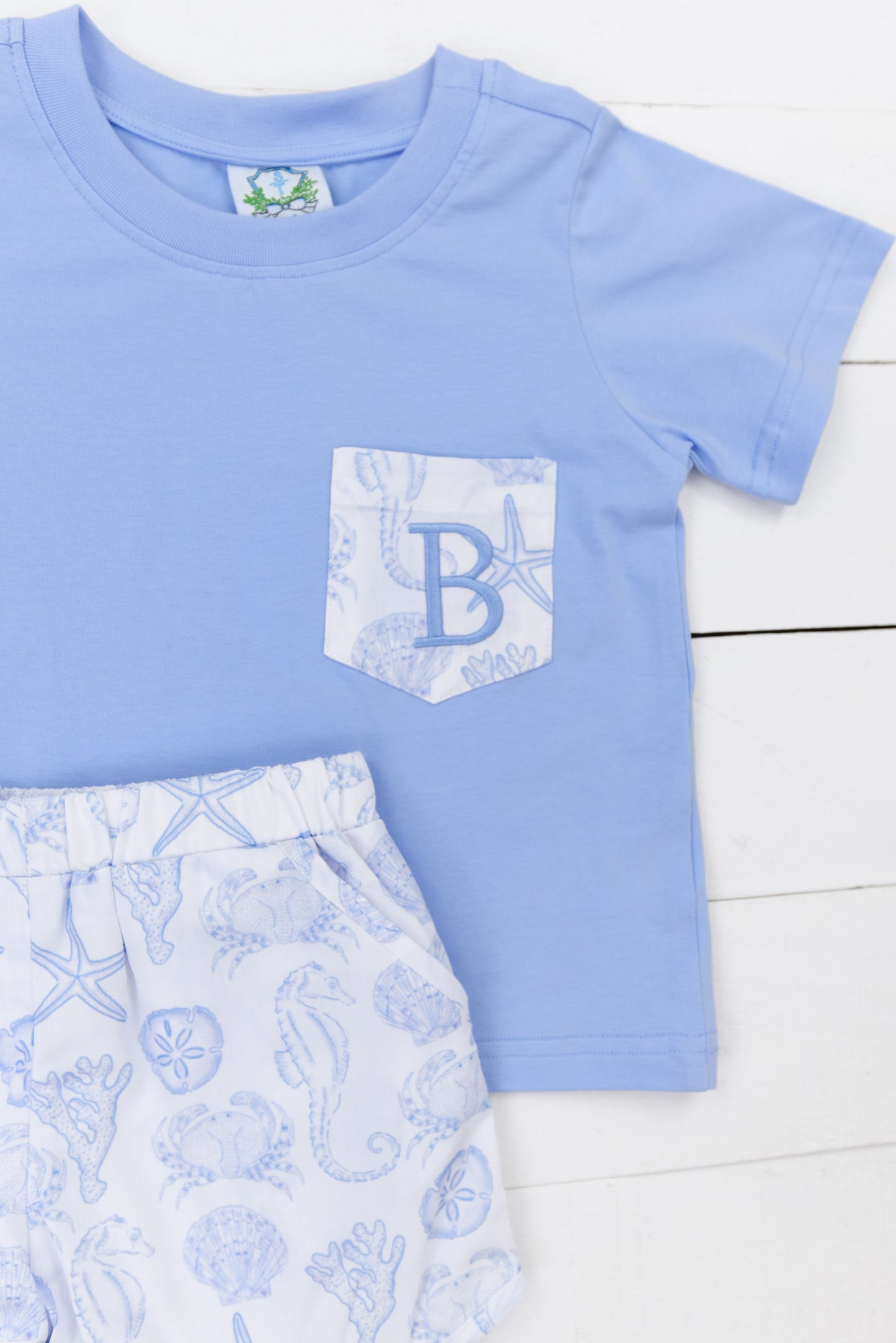 Seashell Printed Boy Short Set