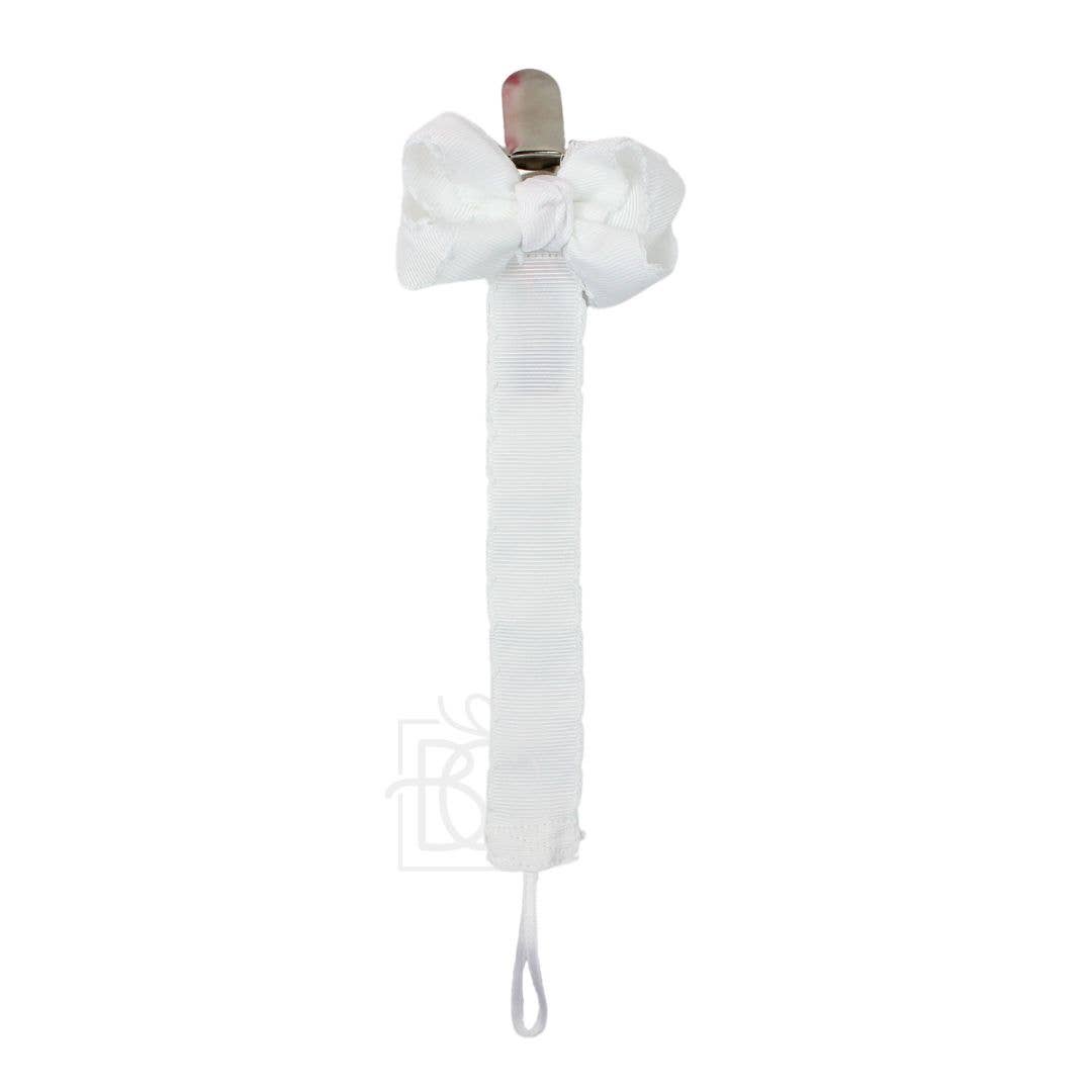 Paci Clip with -white Bow Clip is detachable