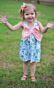 Floral and peach girl dress – Southern Taters