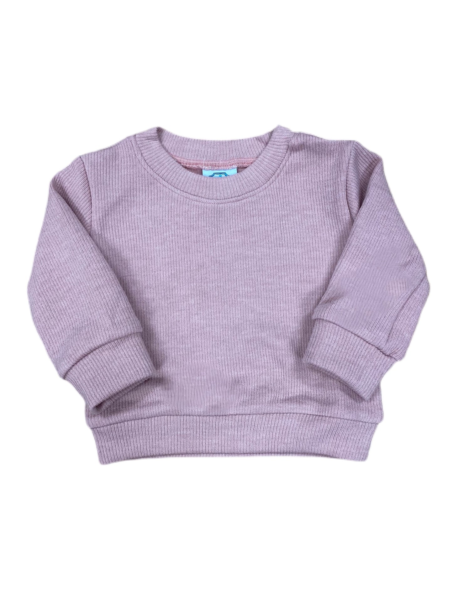 Simple stitch name embroidered sweater pink