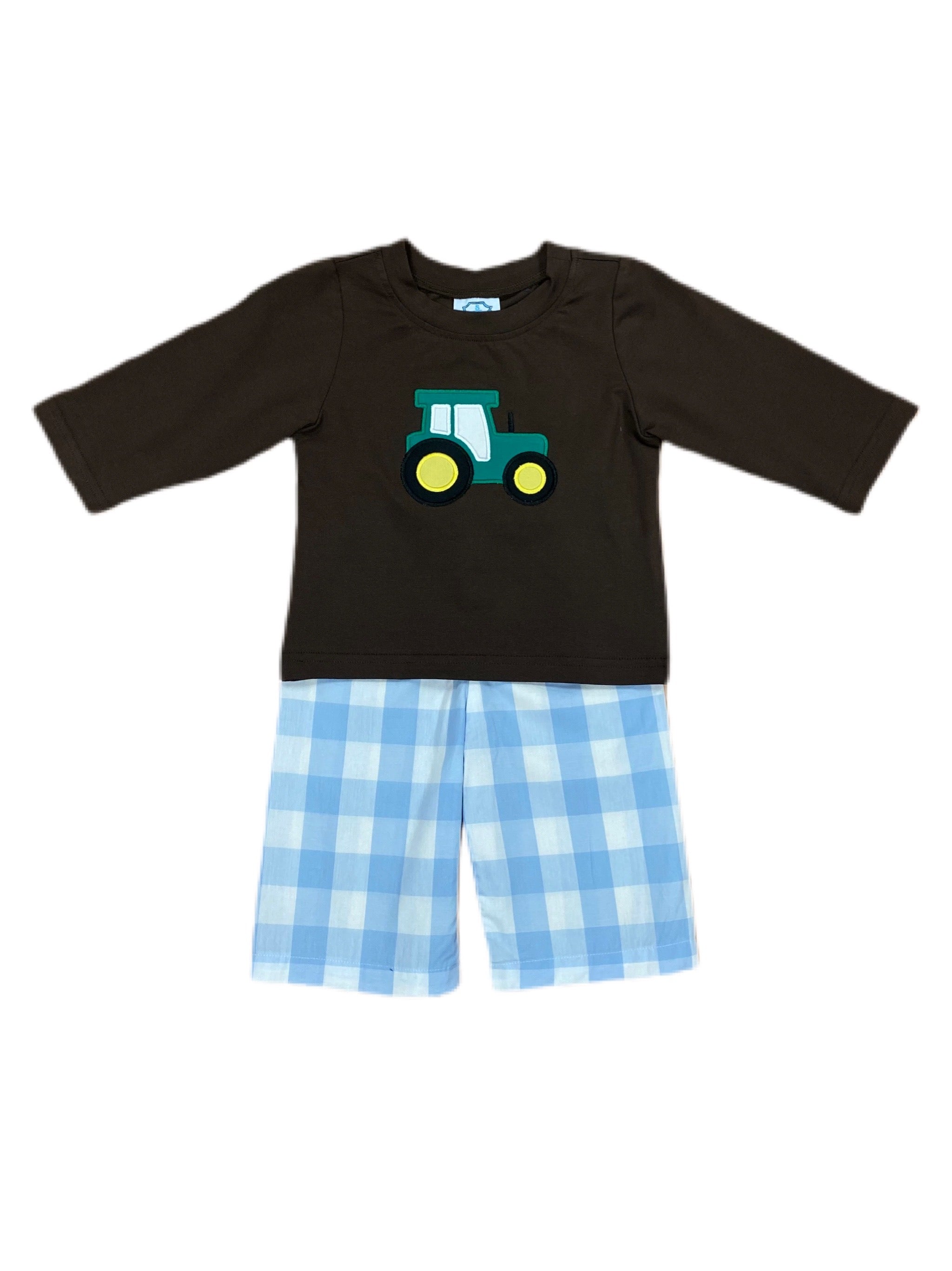 Tractor applique boys pant set Southern Taters
