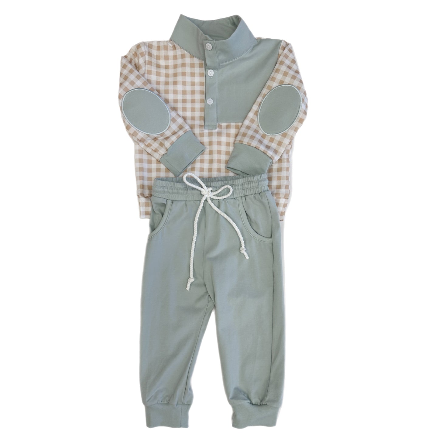 Khaki and Sage All Knit Jogger Set