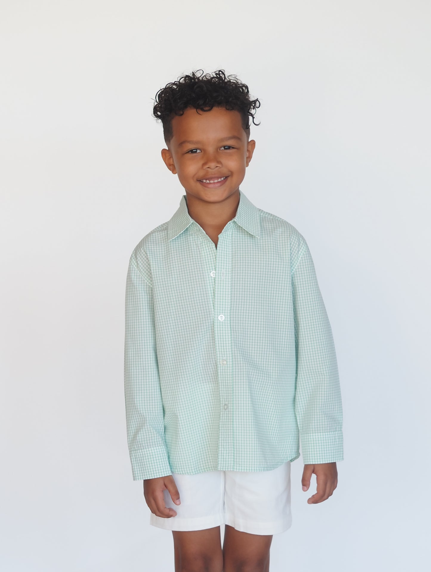 Mint Green Windowpane Button Down Shirt Only