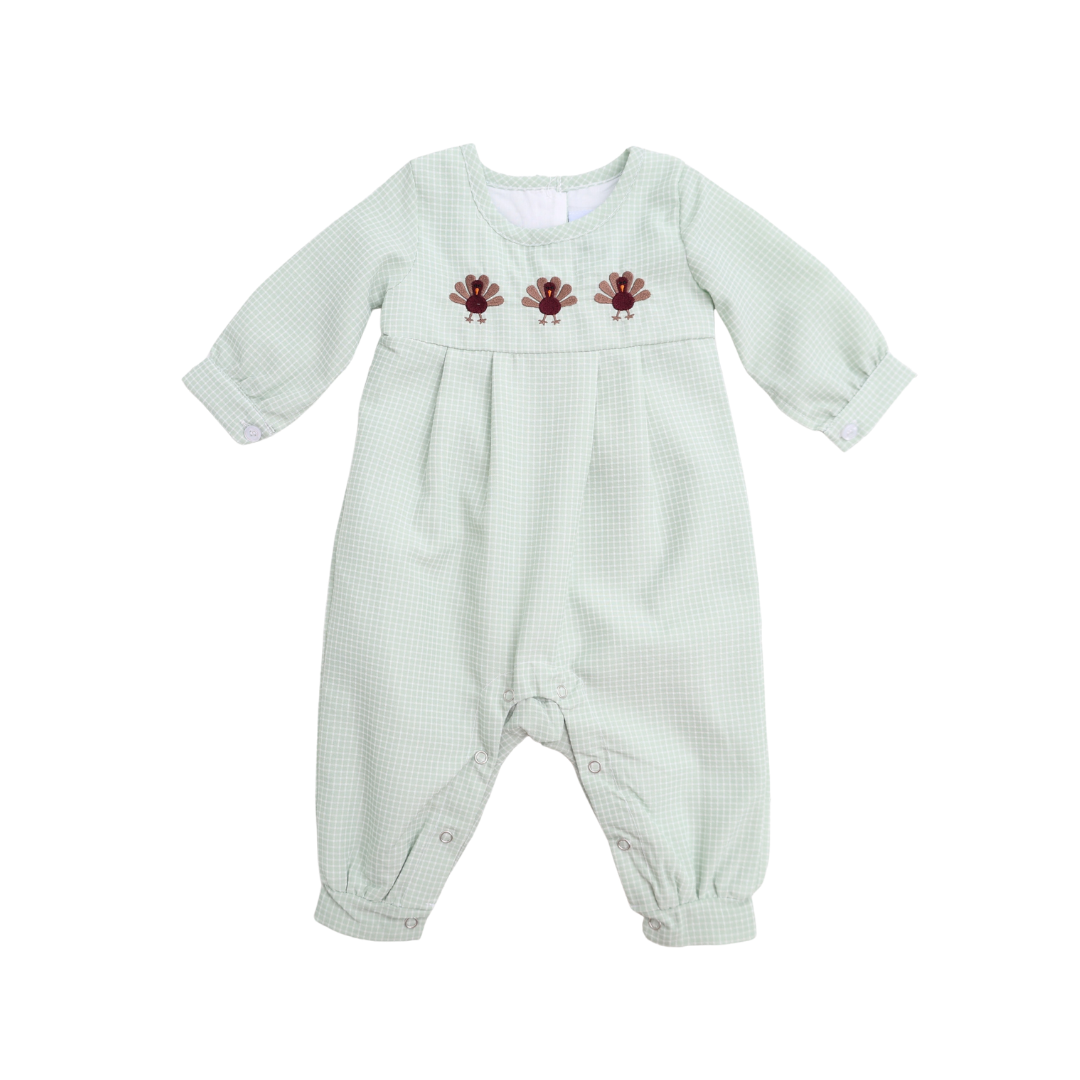 Turkey Day Boy Long Romper
