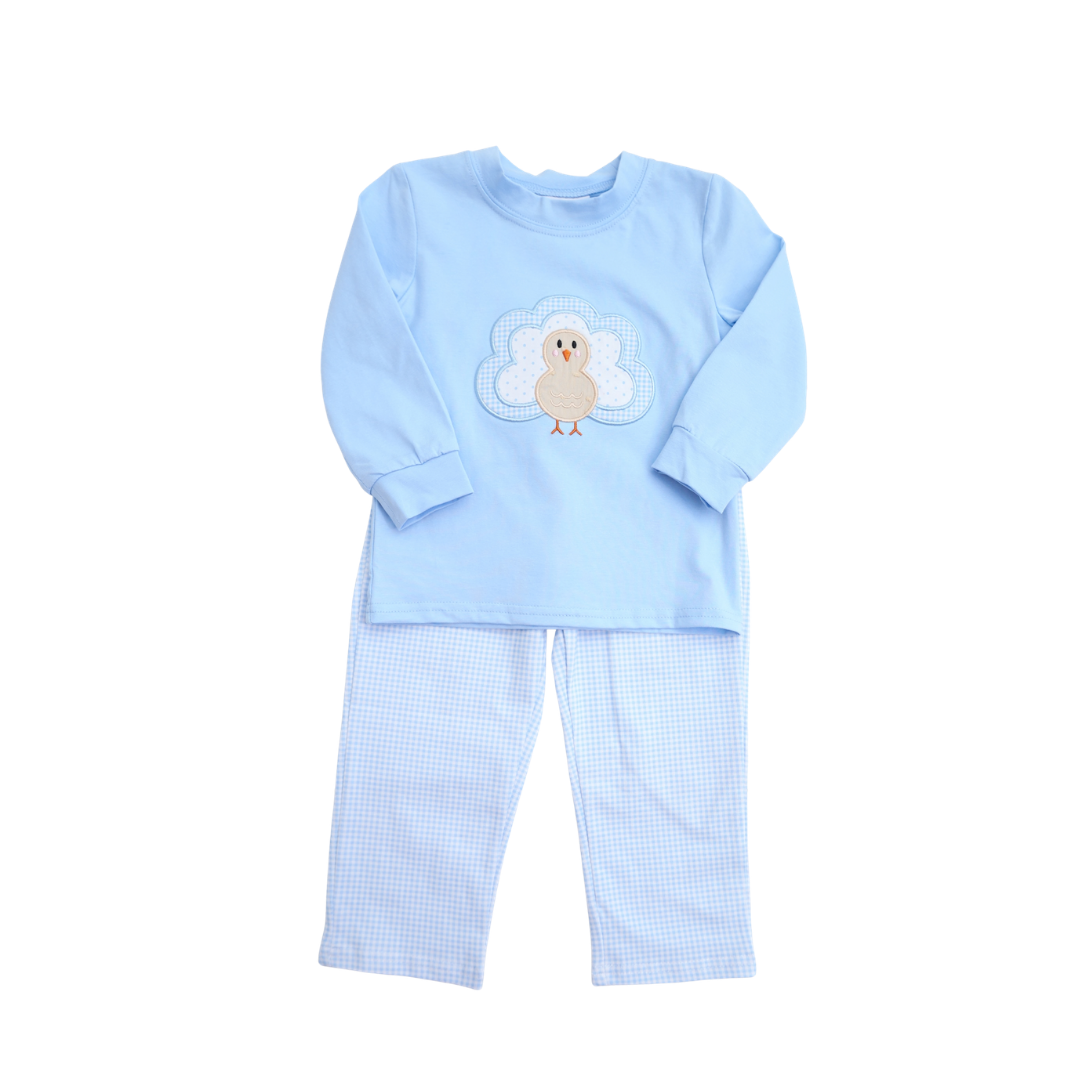 Turkey Applique Boy Pant Set