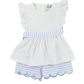 Blue Bitty Dot Girls Short Set