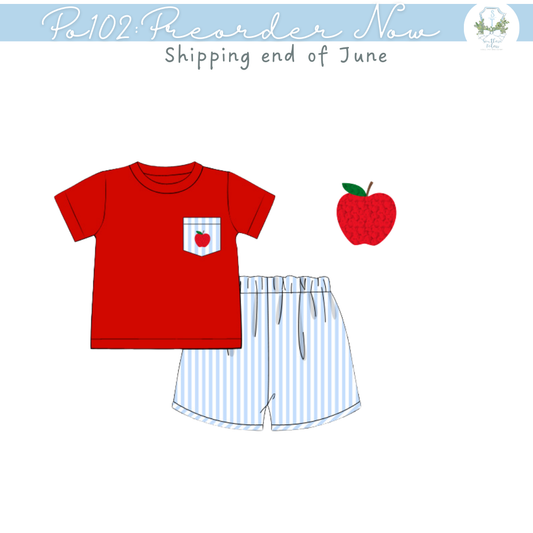 PO102: An Apple A Day Boys Short Set