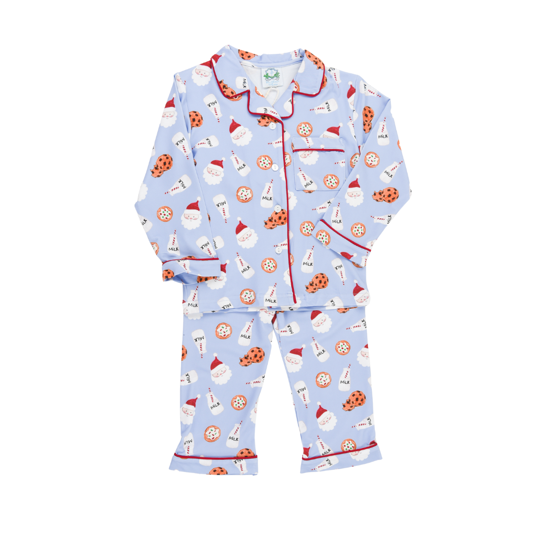Milk and Cookies Blue Pajama Set