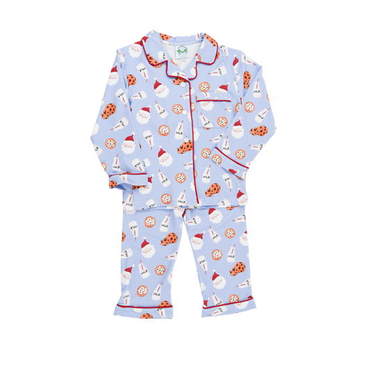 Milk and Cookies Blue Pajama Set