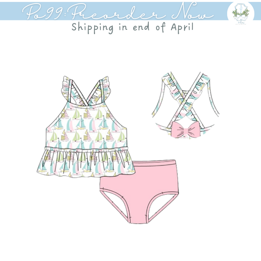 PO99: Sailboat 2Piece Swimsuit