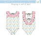 PO99: Sailboat One Piece Ruffle Swimsuit