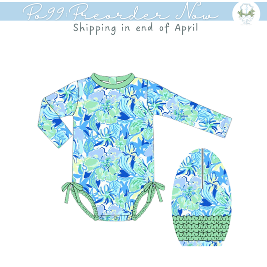 PO99: Floral Longsleeve 1pc Swimsuit