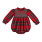 Tartan Plaid Girls Smocked Bubble
