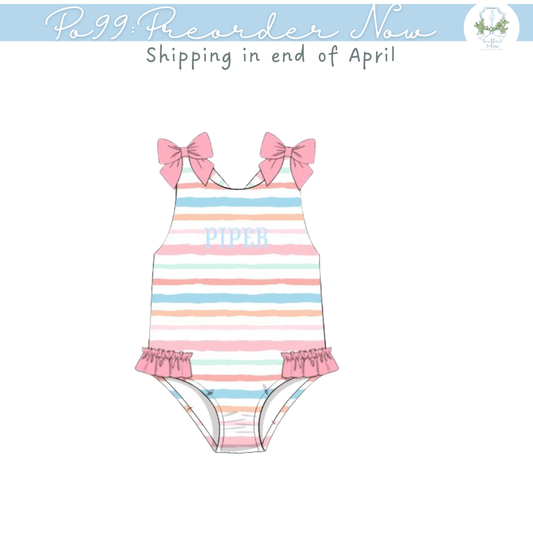 PO99: Stripe One Piece Swimsuit