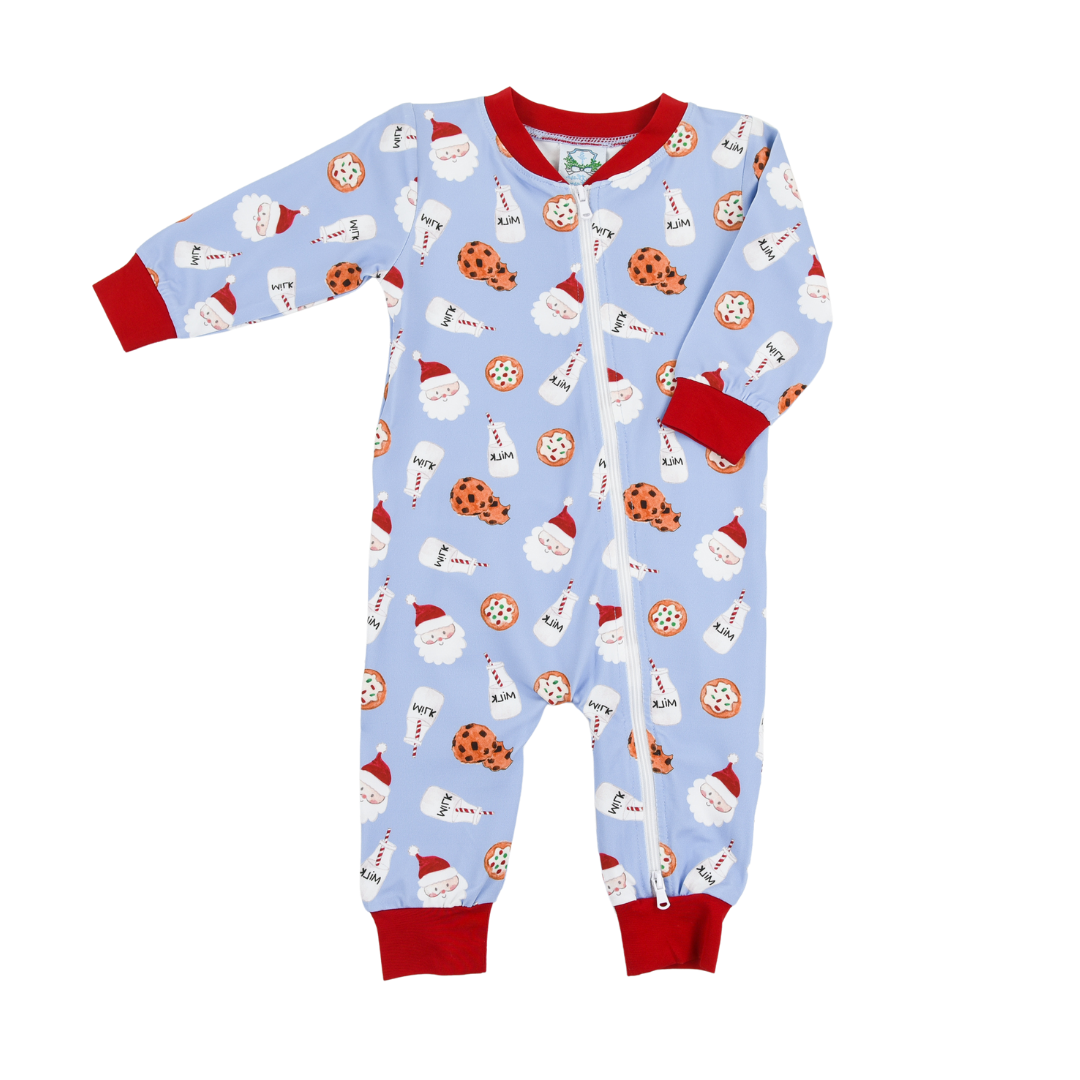 Milk and Cookies Blue Pajama Zippy