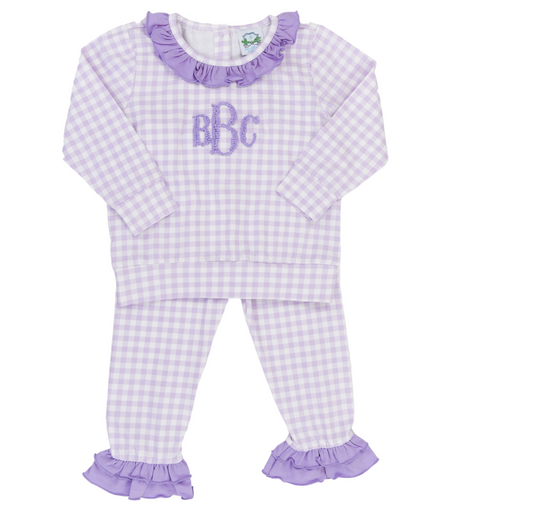 Purple Gingham Pant Set