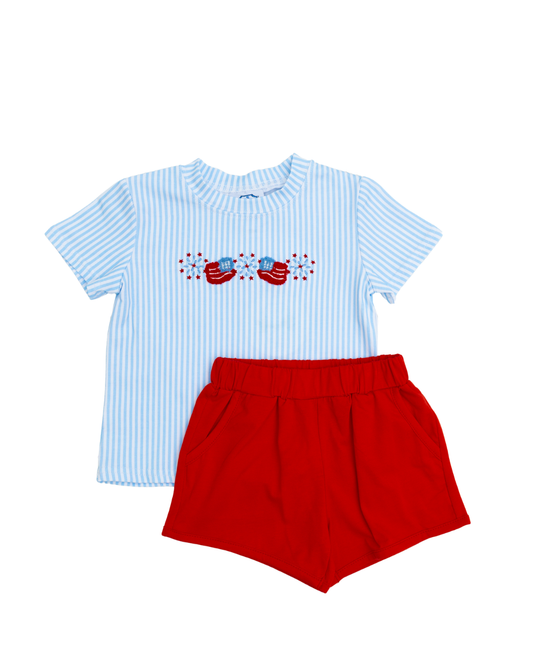 American French Knot Boys Short Set