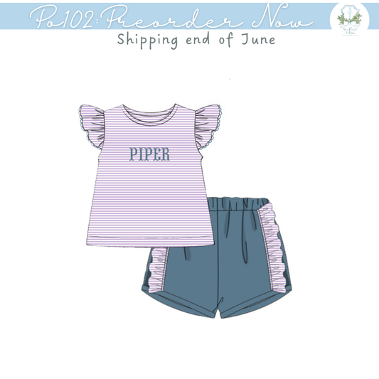 PO102: Everyday Purple Knit Short Set