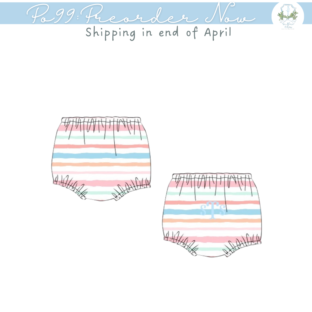 PO99: Stripe Swim Diaper Cover