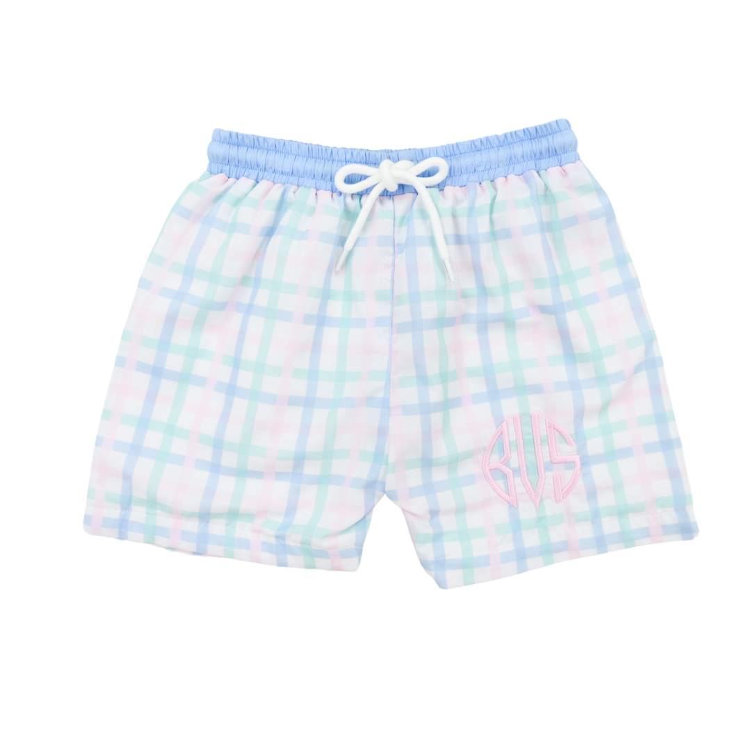 Plaid Regular Swim Trunks