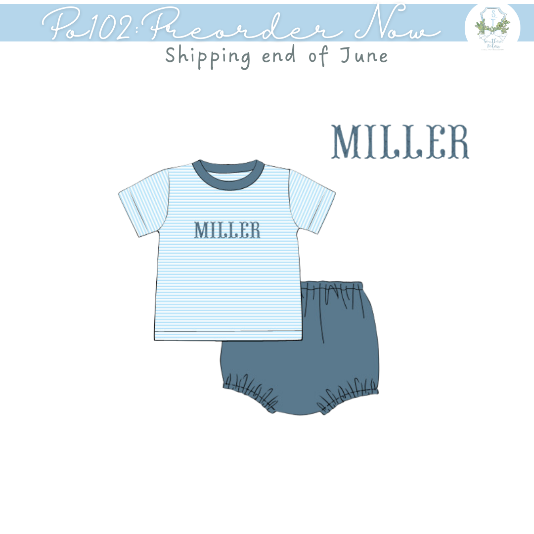 PO102: Everyday Blue Knit Diaper Set