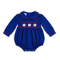 Santa Smocked Knit Boys Bubble