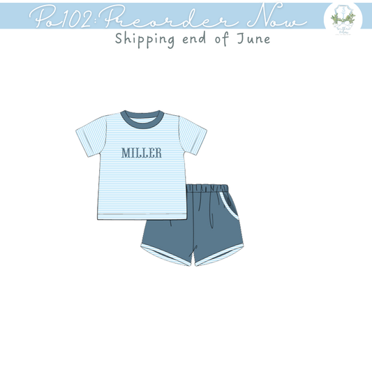 PO102: Everyday Blue Knit Short Set