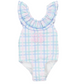 Plaid One Piece Girls Swimsuit