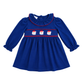 Santa Smocked Knit Girls Dress