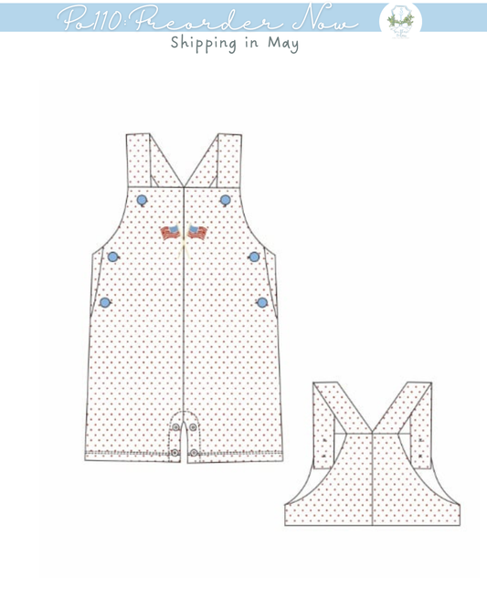 PO110: American Hand Stitch Flags Boy Jon Jon