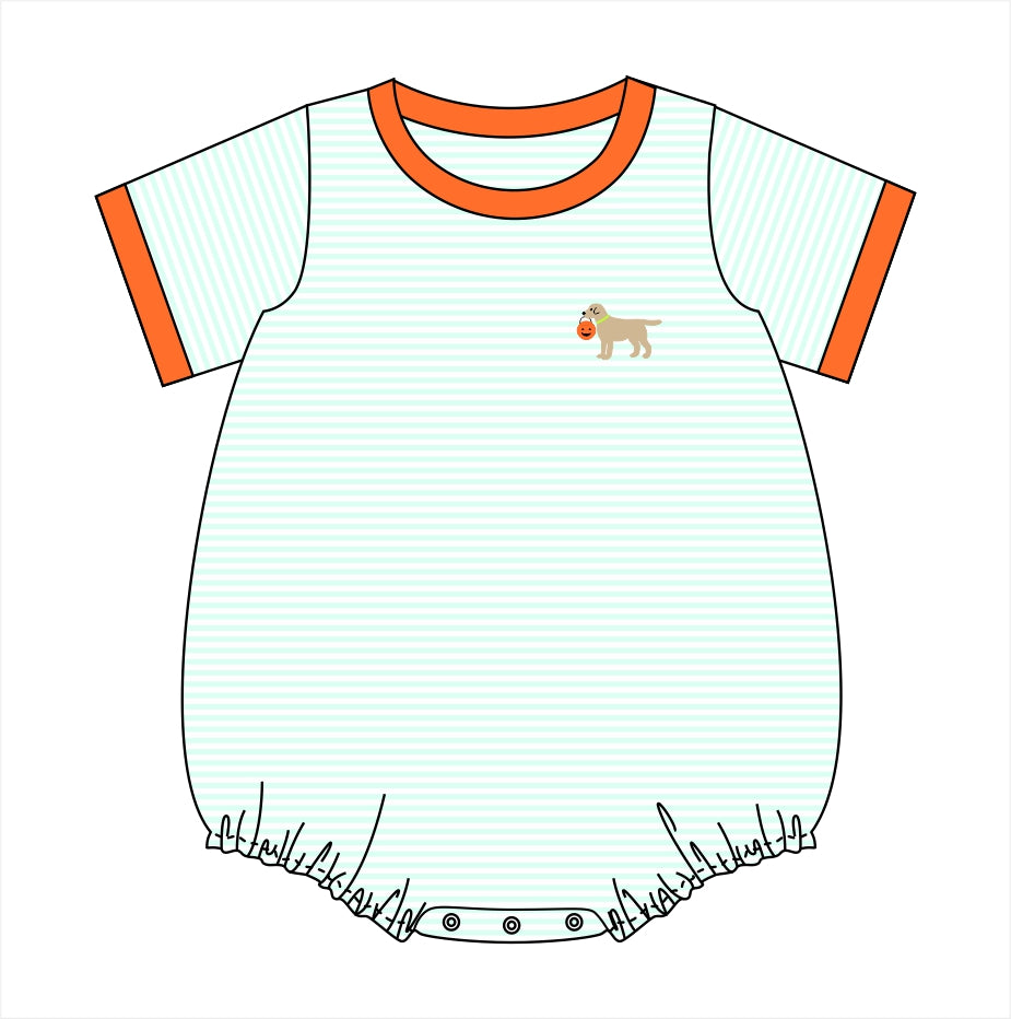 PO113: Boys Fall Mint Stripe Bubble