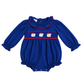 Santa Smocked Knit Girls Bubble