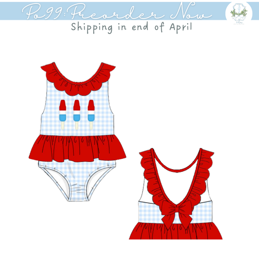 PO99: Bomb Pop One Piece Ruffle Swimsuit