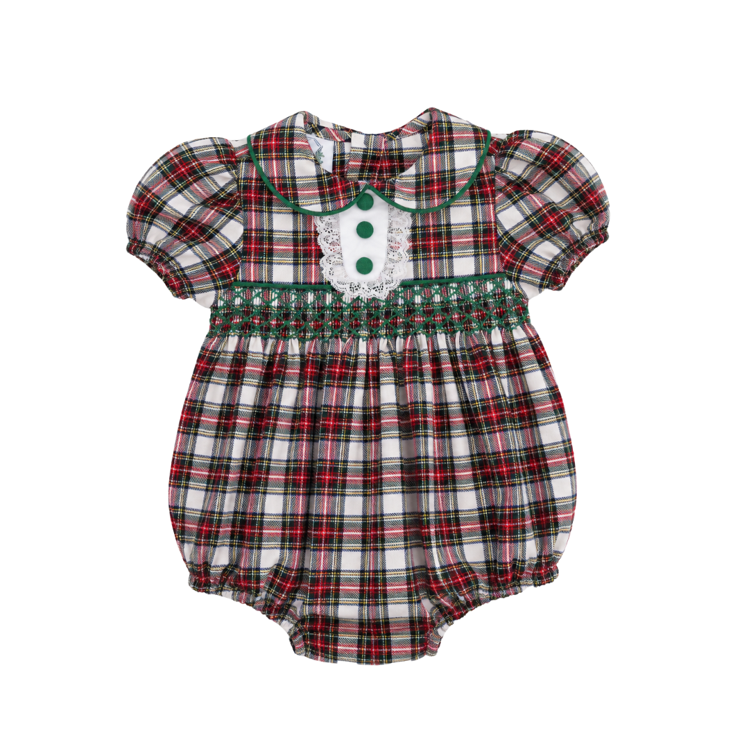 Christmas Card Plaid Girls Bubble