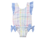 Pastel Plaid Girls One Piece Swimsuit